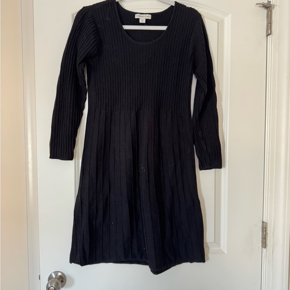 Coldwater Creek Black Ribbed Knit Top